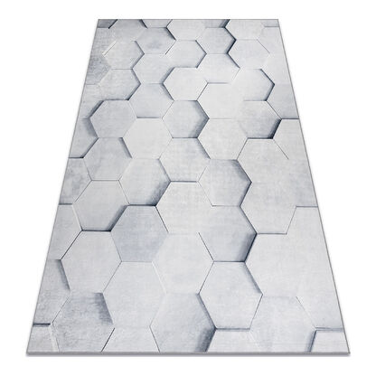 Dywan do prania ANDRE 1180 Plaster Miodu, sześcian 3D antypoślizgowy - szary