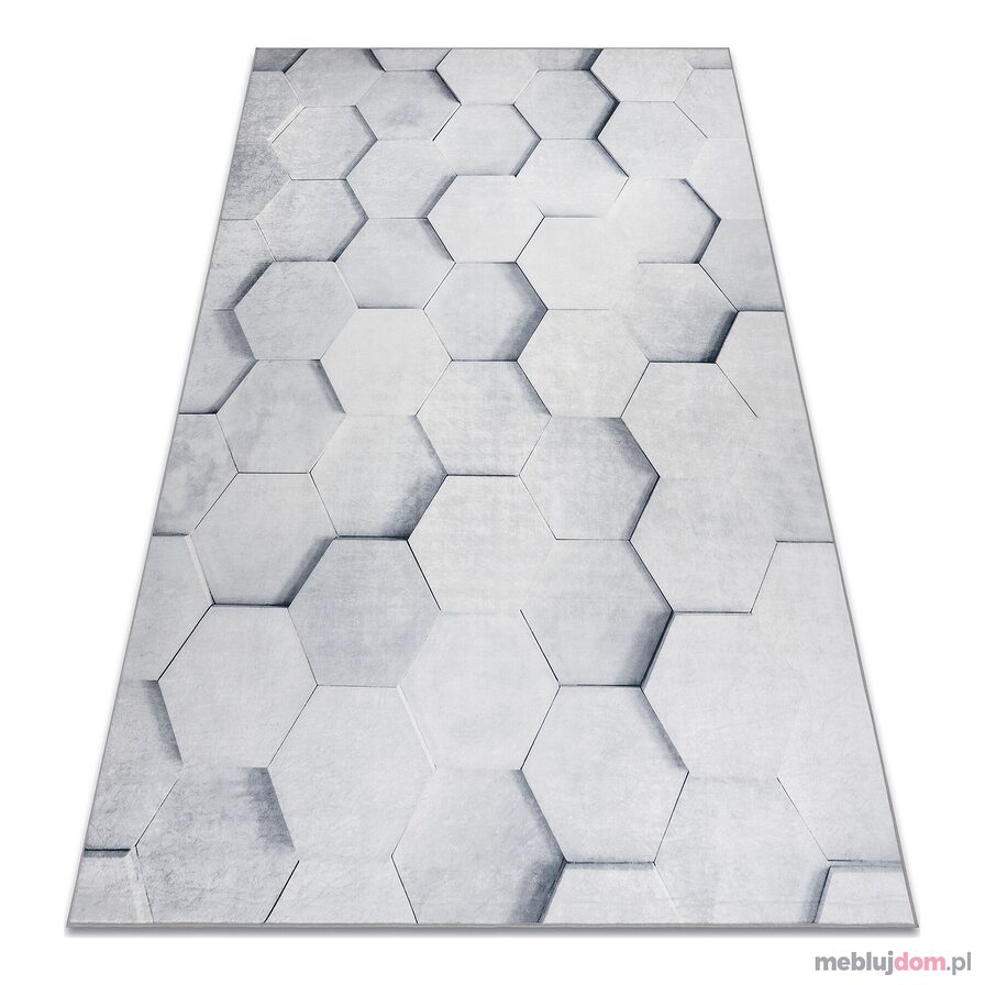 Dywan do prania ANDRE 1180 Plaster Miodu, sześcian 3D antypoślizgowy - szary