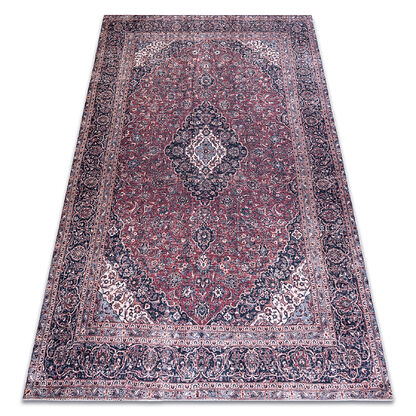 Dywan do prania ANDRE 2288 Orientalny vintage, antypoślizgowy - bordo / szary