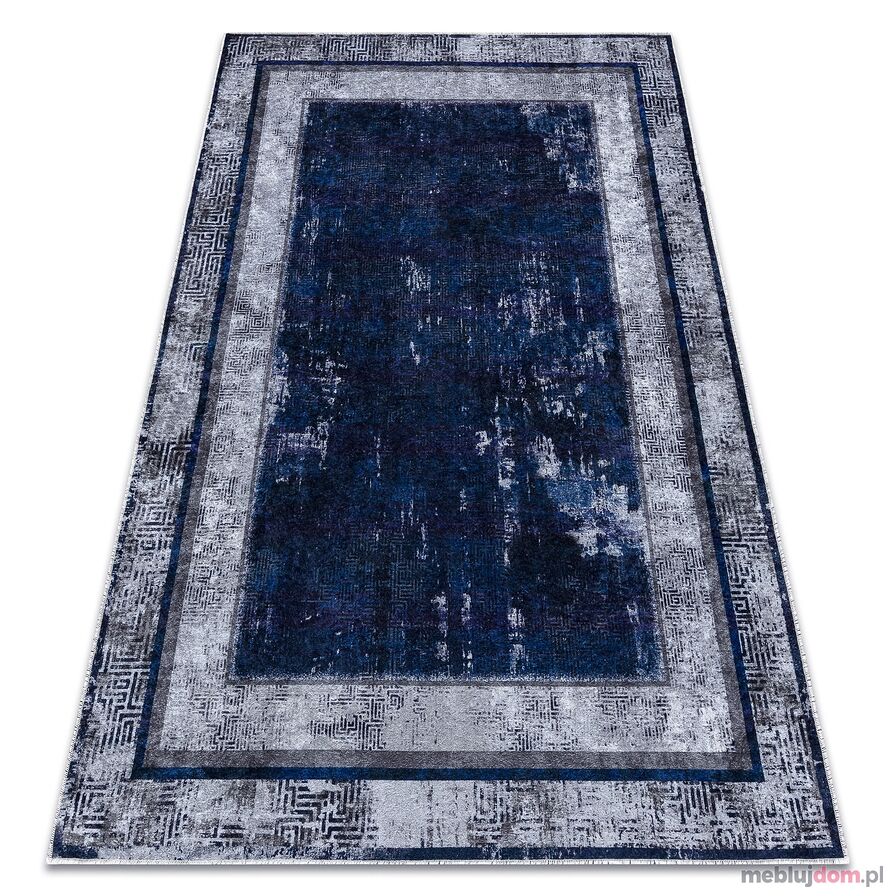 Dywan do prania MIRO 51676.813 Grecki vintage, ramka antypoślizgowy - granat