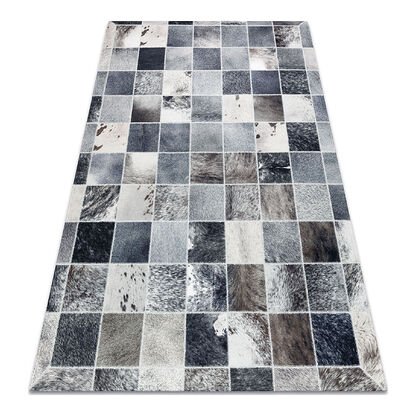 Dywan PATCHWORK 21716 szary - Skóra bydlęca