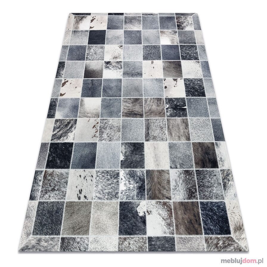 Dywan PATCHWORK 21716 szary - Skóra bydlęca