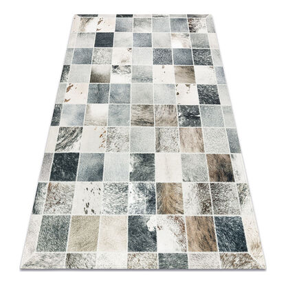 Dywan PATCHWORK 21716 beż - Skóra bydlęca