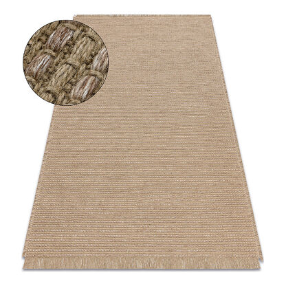 Dywan JUTE 3652 ciemny beż jednolity - jutowy, płaskotkany, frędzle