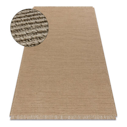 Dywan JUTE 3651 ciemny beż jednolity - jutowy, płaskotkany, frędzle