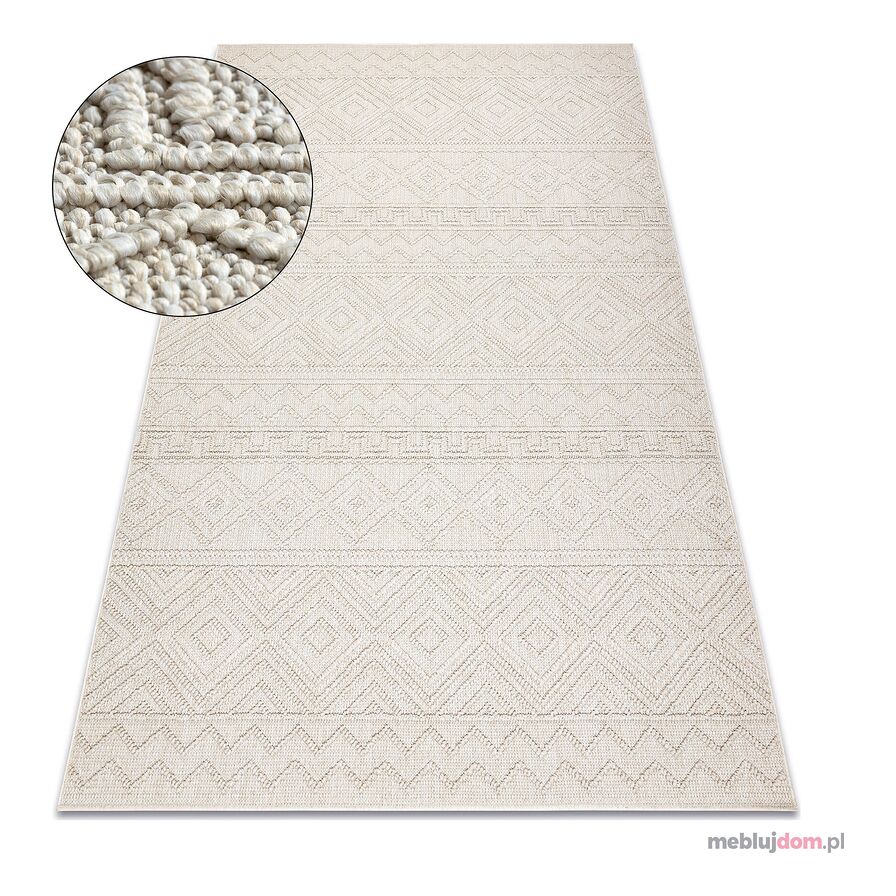 Dywan JERSEY 19234 krem - Romby, pętelkowy, strukturalny BOHO