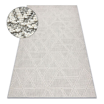 Dywan JERSEY 19241 szary - Romby, geometryczny pętelkowy, strukturalny BOHO