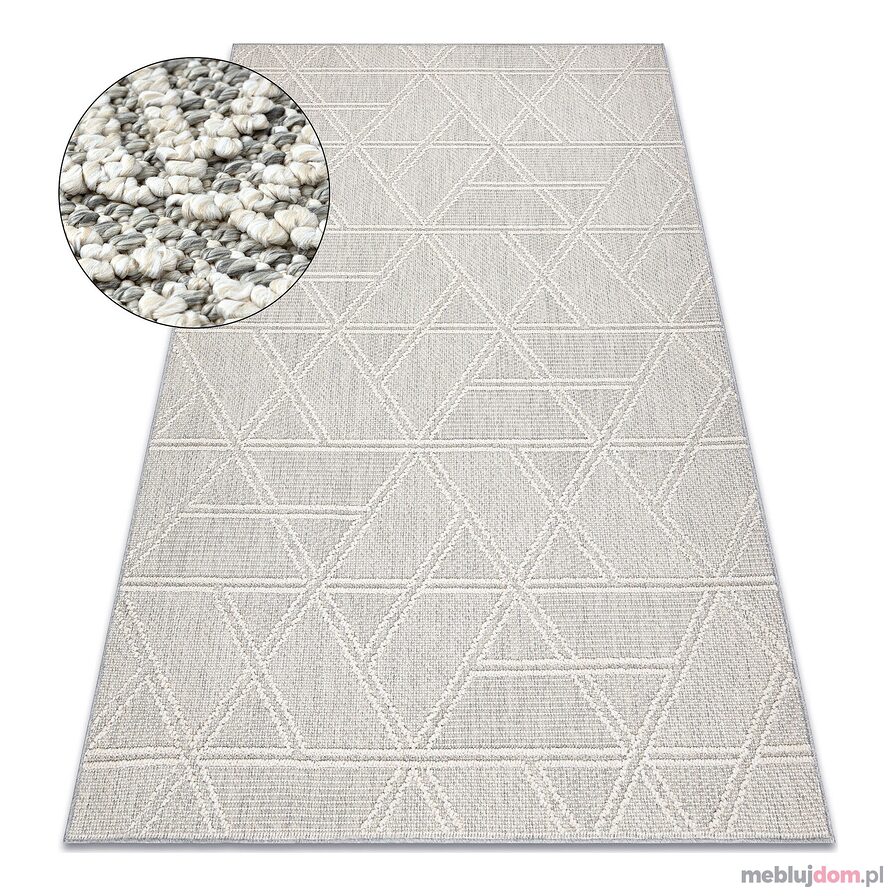 Dywan JERSEY 19241 szary - Romby, geometryczny pętelkowy, strukturalny BOHO