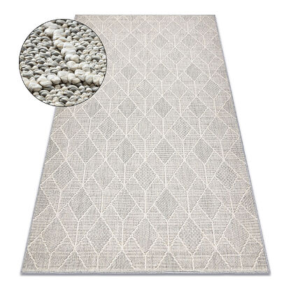 Dywan JERSEY 19231 szary - Geometryczny pętelkowy, strukturalny BOHO