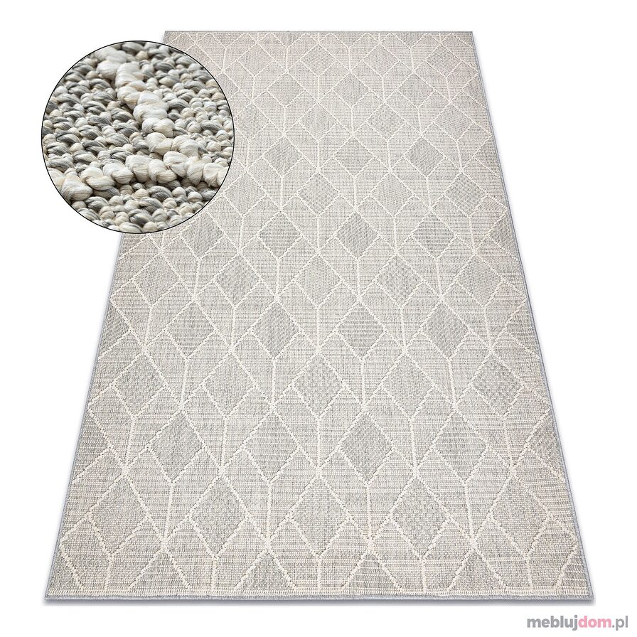 Dywan JERSEY 19231 szary - Geometryczny pętelkowy, strukturalny BOHO