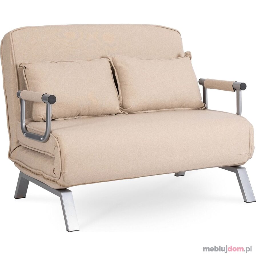 Beżowa rozkładana sofa BARRY 2 na metalowych nóżkach