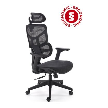 Fotel obrotowy ergonomiczny MACAR z regulowanymi podłokietnikami, zagłówkiem i wysokością oparcia