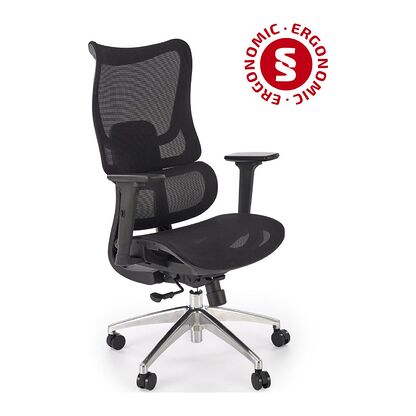 Fotel obrotowy ergonomiczny CASPER z regulowanymi podłokietnikami, punktem podparcia pleców i siedziskiem