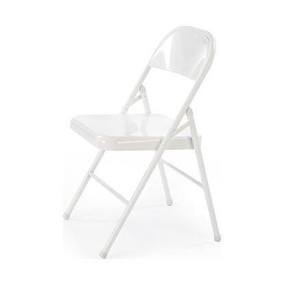 Białe stalowe krzesło składane K-565 Halmar