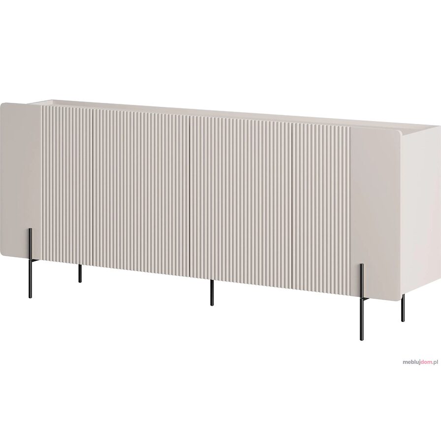 Czterodrzwiowa komoda MALMI 2 200 w odcieniu kaszmiru na czarnej podstawie