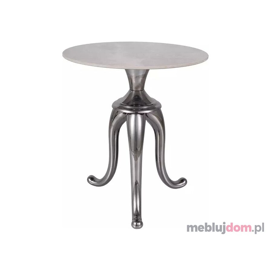 Ława w stylu glamour SNAKE Signal z ceramicznym blatem i na srebrnym metalowym stelażu