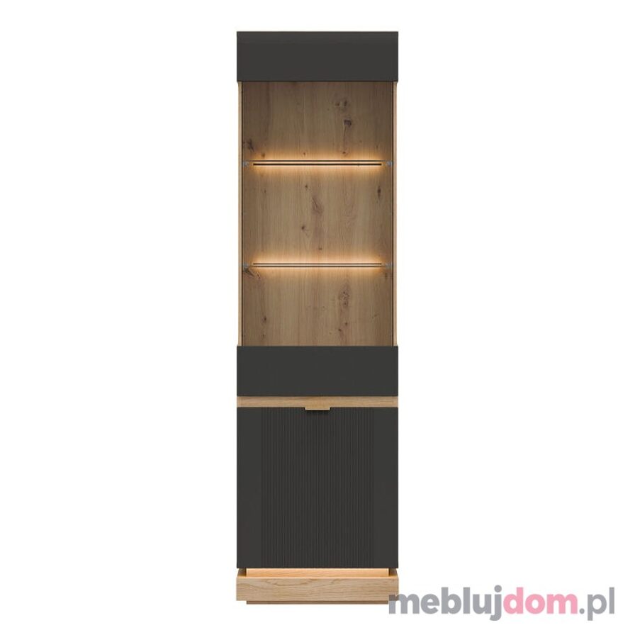 Witryna MILTON ML05 L/P w odcieniu dębu cremona torro z antracytowym frontem