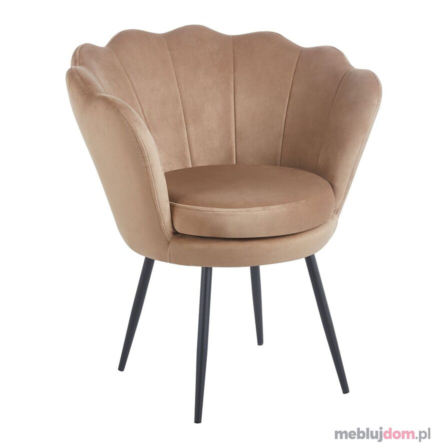 Fotel FR1-FX BLACK w odcieniu cappuccino na czarnych metalowych nogach