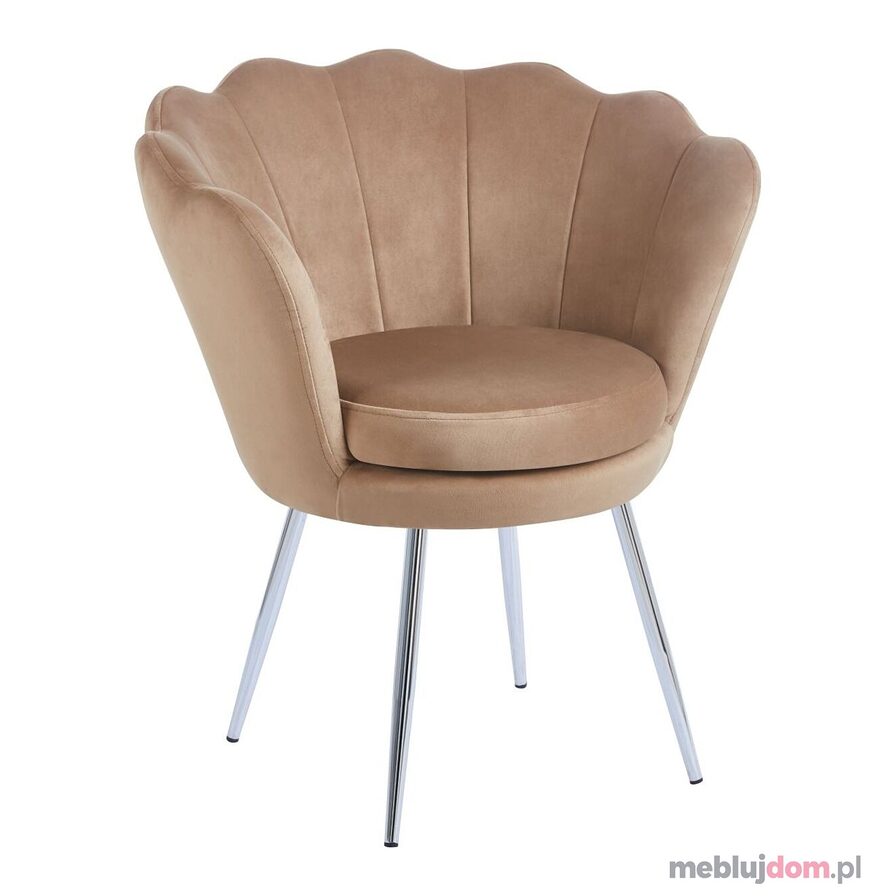 Fotel FR1-FX SILVER w odcieniu cappuccino na chromowanych nogach