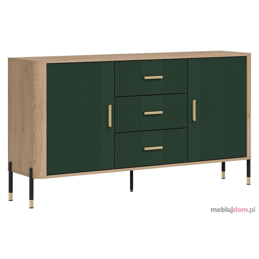Komoda DANTE DT06 zielone fronty złote uchwyty