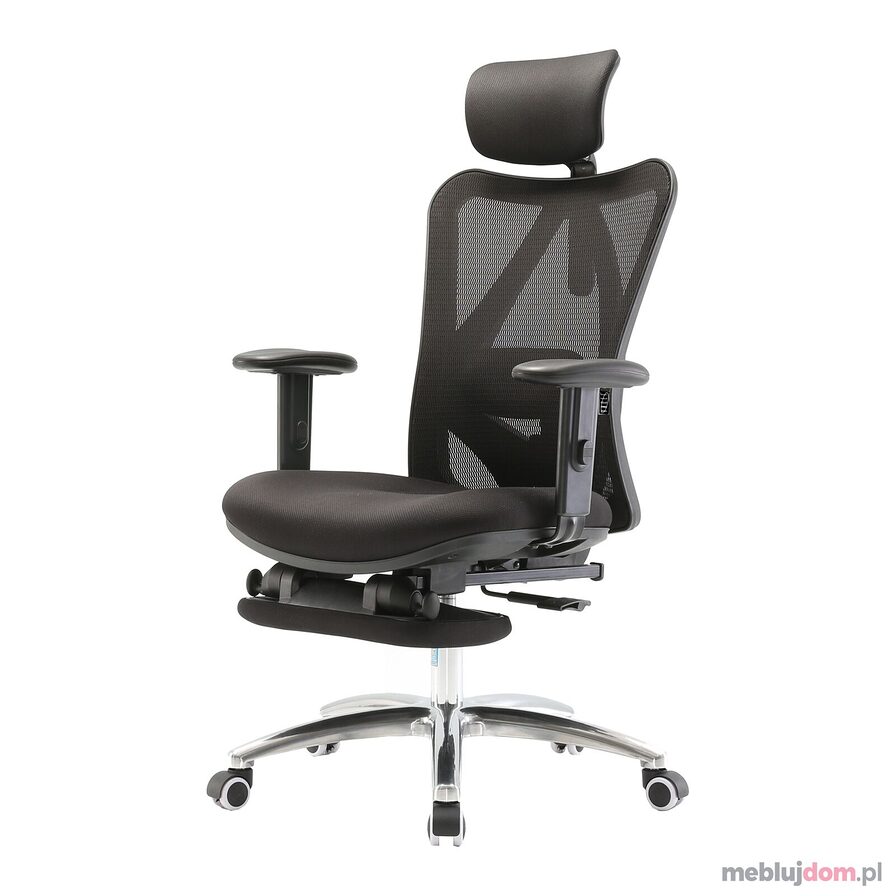 Fotel ergonomiczny EUROPA PLUS z podnóżkiem czarny