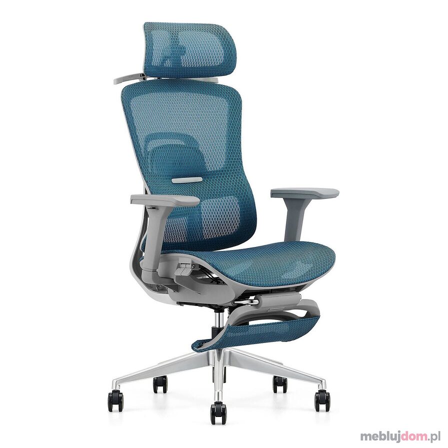 Niebiesko-szary fotel ergonomiczny HOMER