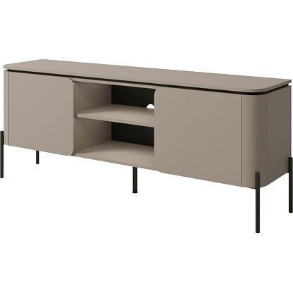 Dwudrzwiowa szafka RTV BELLO 40 w odcieniu congo na czarnych metalowych nogach