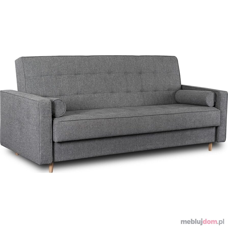 Rozkładana Sofa / Wersalka MALTA z bokami i poduszkami szara