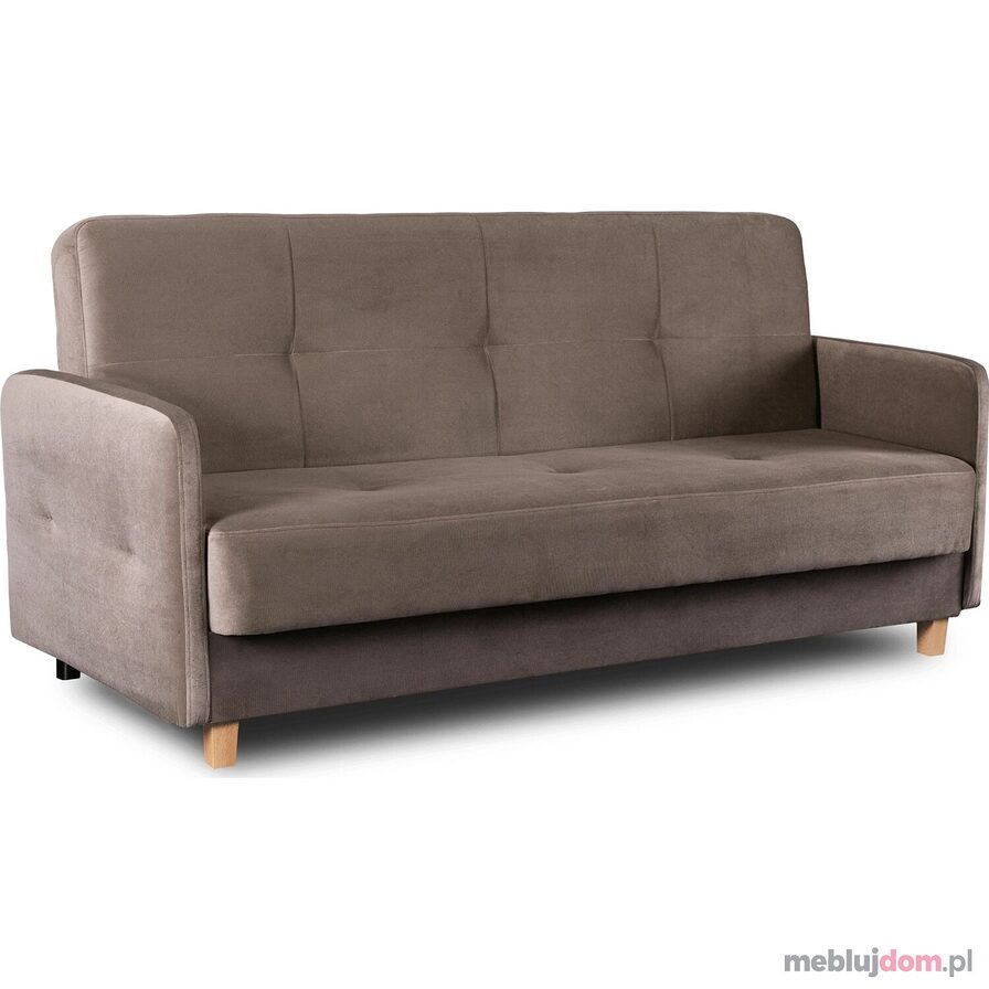 Rozkładana sofa z funkcją spania CUBA beżowa z bokami wymiary