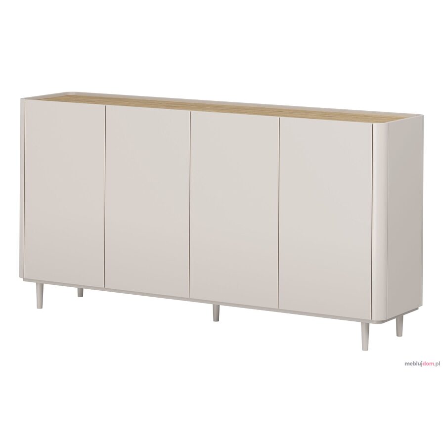Komoda ELIVO 200 cm na nóżkach w kolorze kaszmir + dąb olejowany