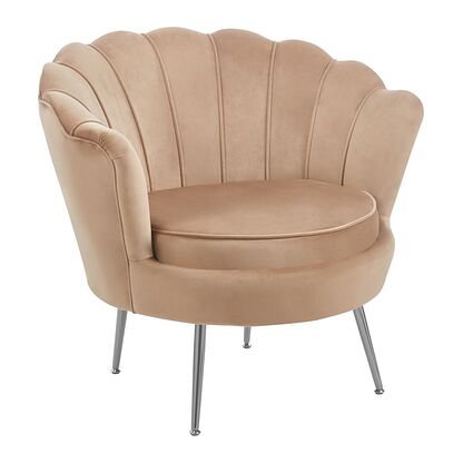 Fotel LC-032-1 S w odcieniu cappuccino na srebrnych chromowanych nogach 