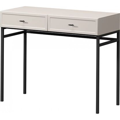 Konsola / Toaletka LORINI 100 w odcieniu kaszmir z czarnymi uchwytami T-bar 