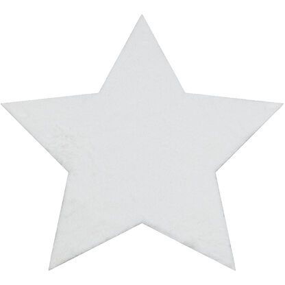 Dywan SHAPE 3148 Gwiazda Shaggy - kość słoniowa pluszowy, antypoślizgowy, do prania