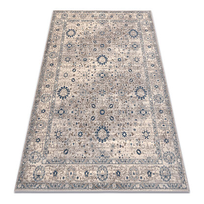 Dywan NAIN Ornament, ramka 7586/51635 beż / niebieski
