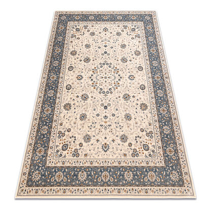 Dywan NAIN Ornament, ramka 7179/51643 beż / niebieski
