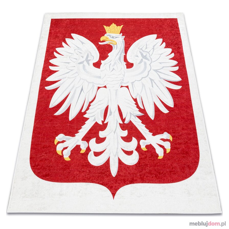 Dywan do prania ANDRE 2309 Godło polskie, Polska antypoślizgowy - biały / czerwony