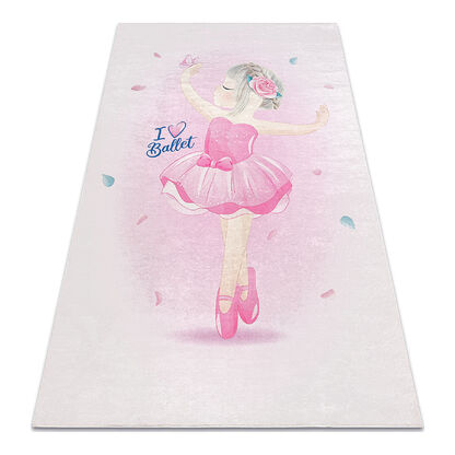 Dywan do prania BAMBINO 42830 Balerina dla dzieci, antypoślizgowy - różowy