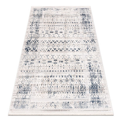 Dywan DISTIN 0833A granatowy / niebieski / biały nowoczesny - Boho, vintage, frędzle