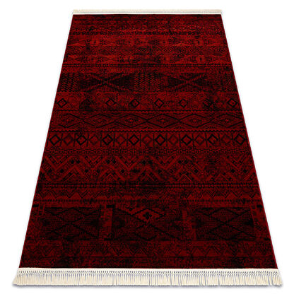 Dywan ORIENT 4722 bordo / czarny Orientalny, z frędzlami 