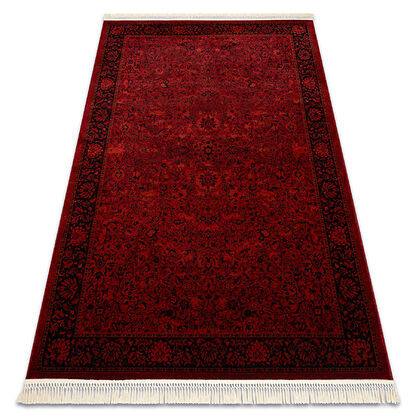 Dywan ORIENT 5125 bordo / czarny Ramka, klasyczny, ornament, z frędzlami 