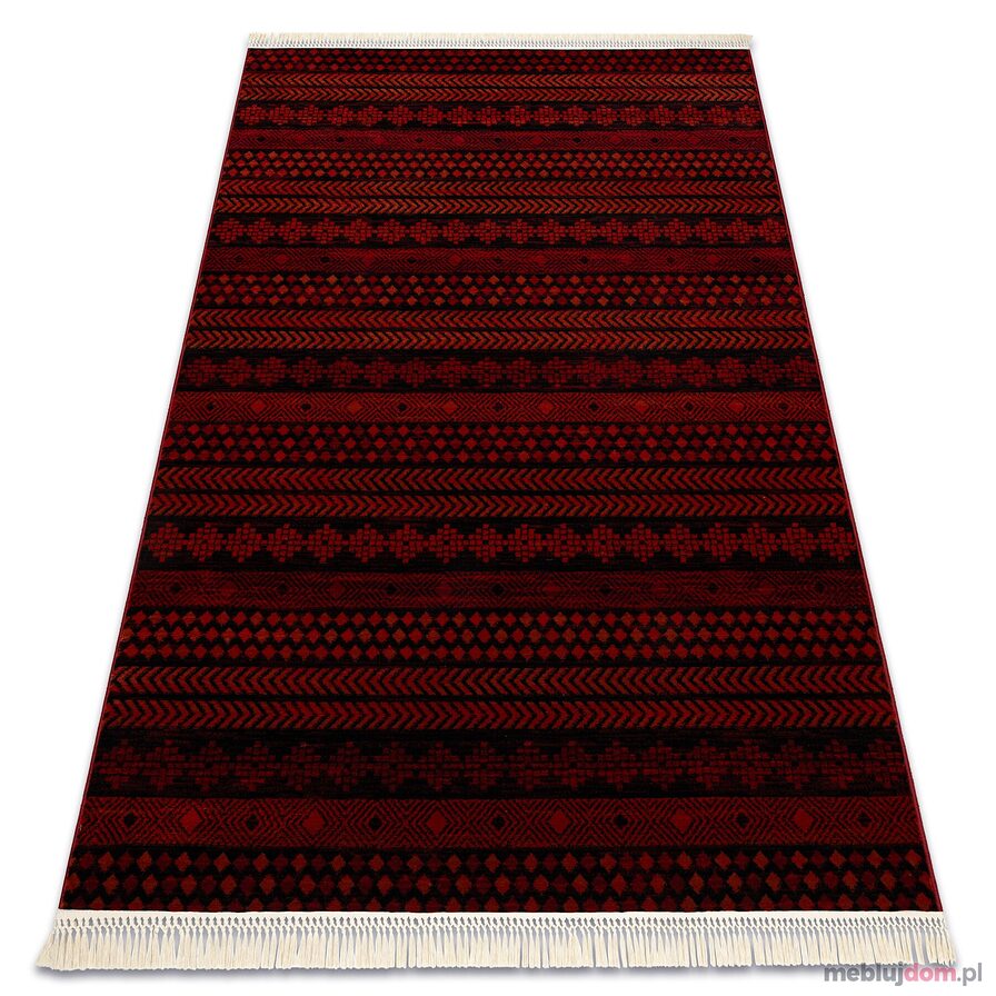 Dywan ORIENT 5132 bordo / czarny Orientalny, z frędzlami 