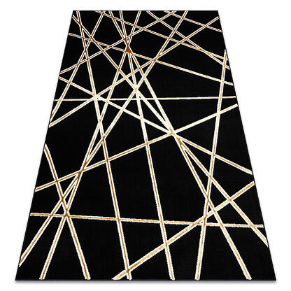 Dywan ALLURE 1964 Geometryczny - Strukturalny, stylowy, glamour czarny / złoty