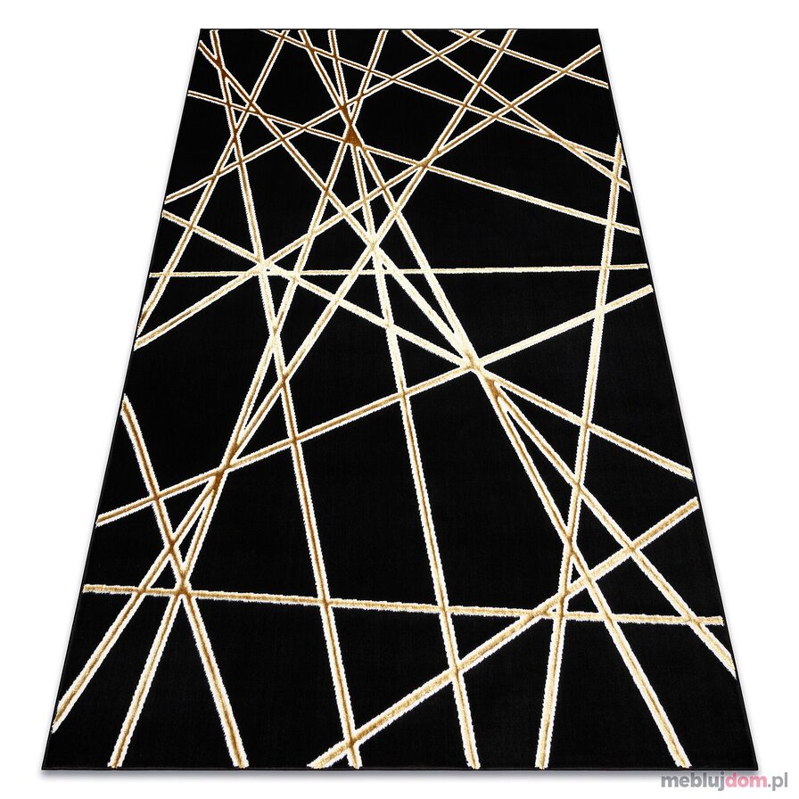 Dywan ALLURE 1964 Geometryczny - Strukturalny, stylowy, glamour czarny / złoty