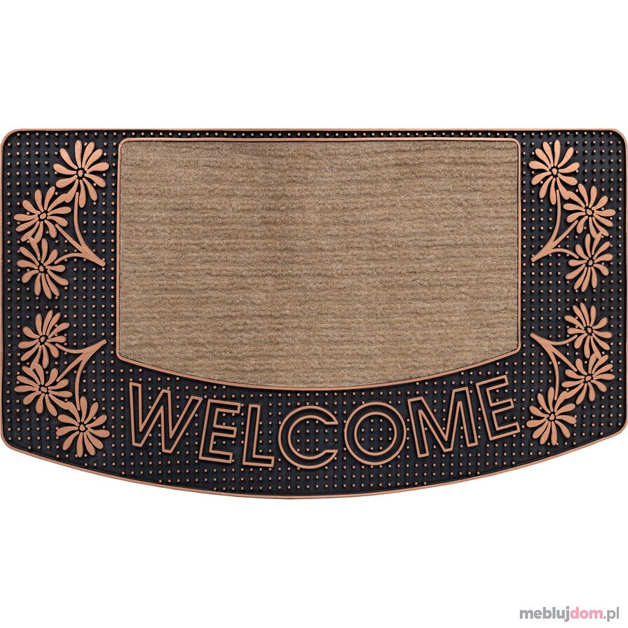 Wycieraczka BH 224W Welcome, antypoślizgowa, zewnętrzna, wewnętrzna, na gumie - brązowy