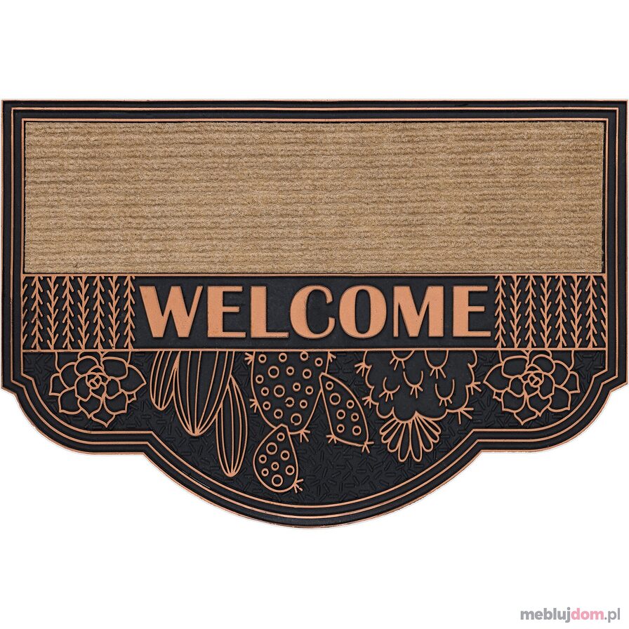Wycieraczka BH 239 Welcome, antypoślizgowa, zewnętrzna, wewnętrzna, na gumie - brązowy