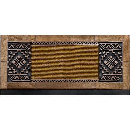 Wycieraczka BH NT004 Boho, antypoślizgowa, zewnętrzna, wewnętrzna, na gumie - brązowy