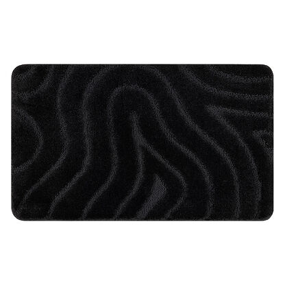 Dywan łazienkowy SUPREME WAVES fale, antypoślizgowy, miękki - czarny