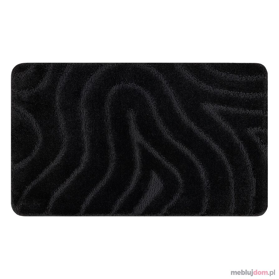 Dywan łazienkowy SUPREME WAVES fale, antypoślizgowy, miękki - czarny
