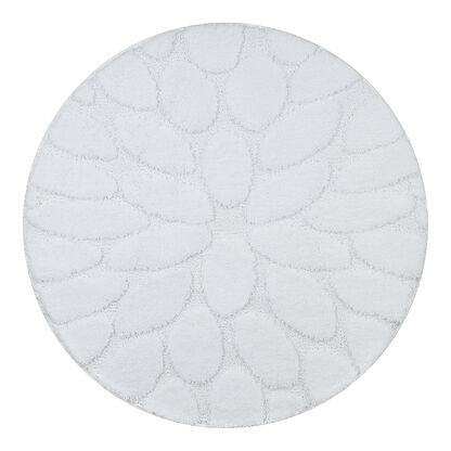 Dywan łazienkowy SUPREME koło STONES kamienie, antypoślizgowy, miękki - biały