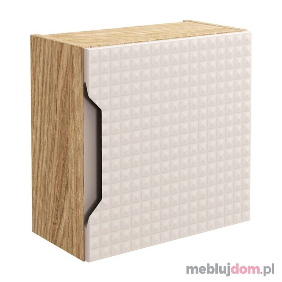 Szafka górna QUBIK LUXOR BEIGE 83-35-1DQ w odcieniu beżu i dębu olejowanego